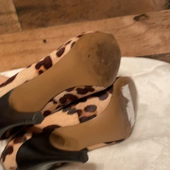 Zara leopard animal print calf hair pumps shoes size 7 - Picture 6 of 8